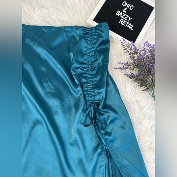 Cider Satin  Drawstring Midi Skirt - Picture 9 of 9